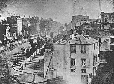 Boulevard du Temple, Paris, daguerretipo feito pelo prprio Louis Daguerre em 1838